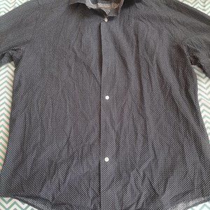 SAKS FIFTH AVENUE - BLACK • 100% Linen Black Long Sleeve Button Up • Sz Medium M